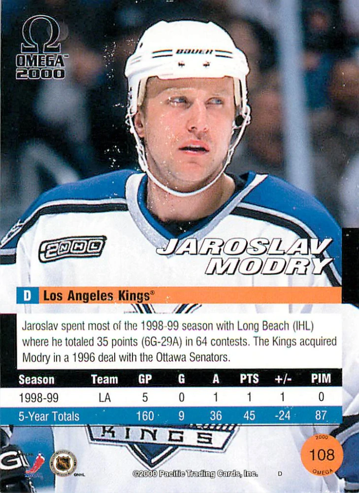 1999-00 Pacific Omega - Jaroslav Modrý #108