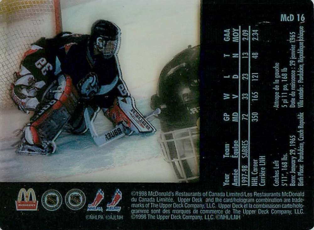 1998-99 UD McDonalds - Dominik Hašek - Ice #McD 16