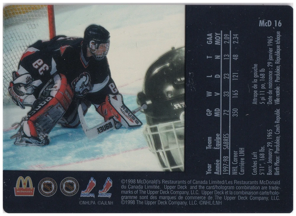 1998-99 UD McDonalds - Dominik Hašek - Ice #McD 16