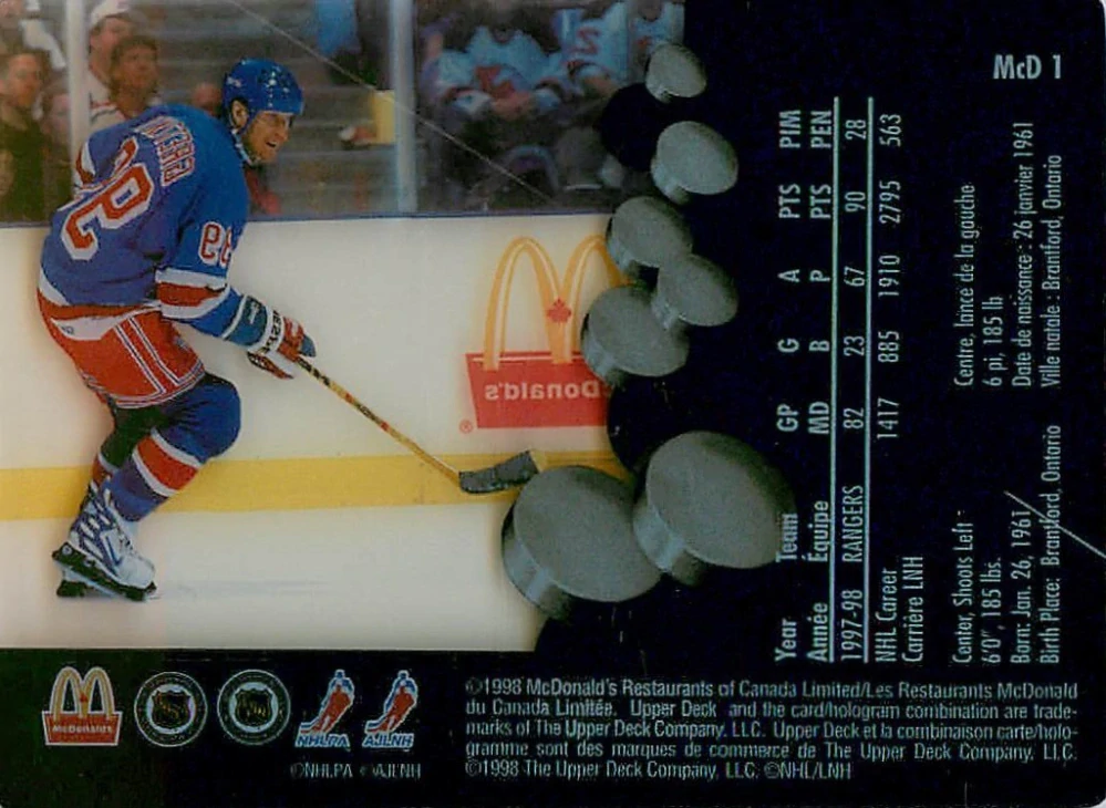 1998-99 UD McDonalds - Wayne Gretzky - Ice #McD 1