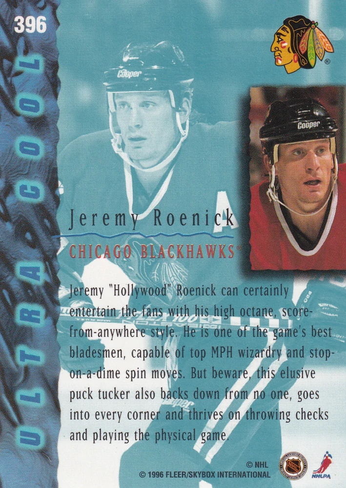 1995-96 Fleer Ultra Extra - Jeremy Roenick - Ultra Cool #396