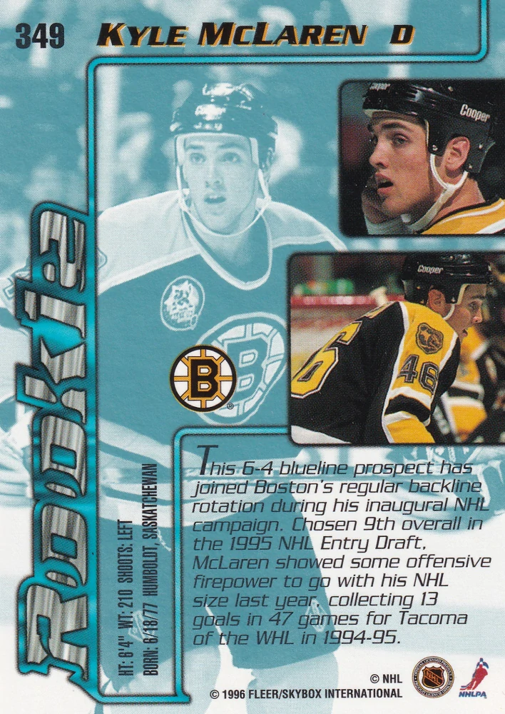 1995-96 Fleer Ultra Extra - Kyle Mclaren - Rookie #349