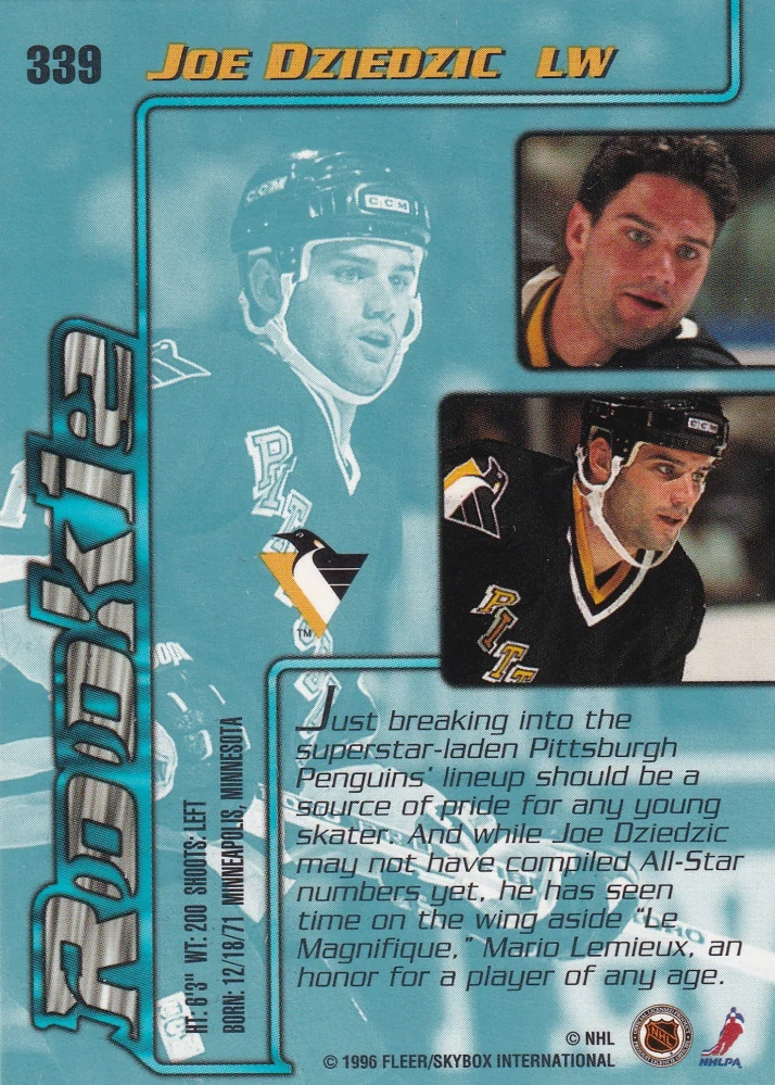 1995-96 Fleer Ultra Extra - Joe Dziedzic - Rookie #339