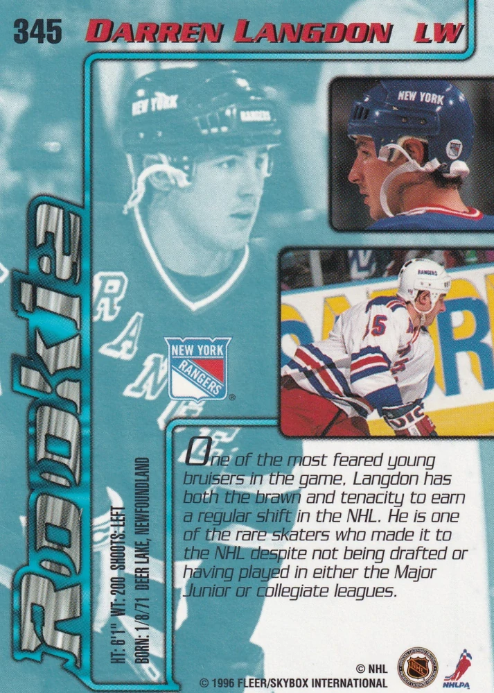 1995-96 Fleer Ultra Extra - Darren Langdon - Rookie #345