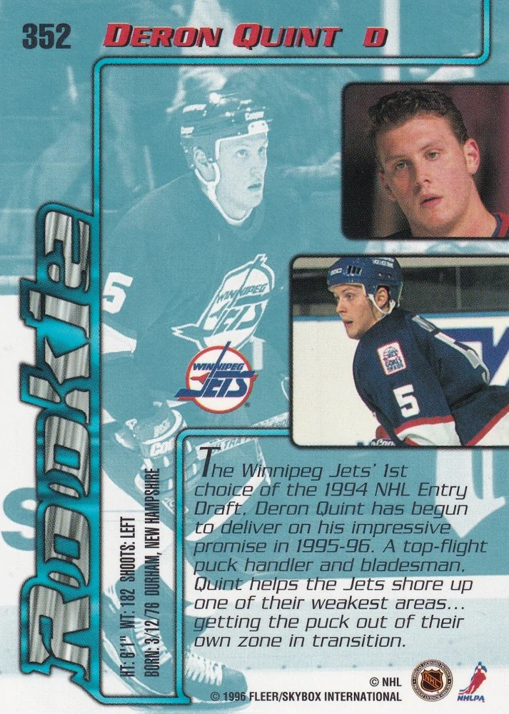 1995-96 Fleer Ultra Extra - Deron Quint - Rookie #352