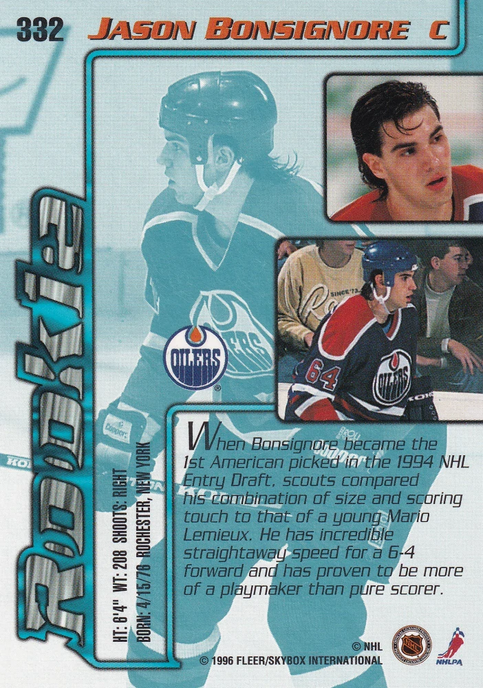 1995-96 Fleer Ultra Extra - Jason Bonsignore - Rookie #332
