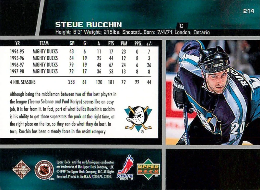 1998-99 UD series 2 - Steve Rucchin #214