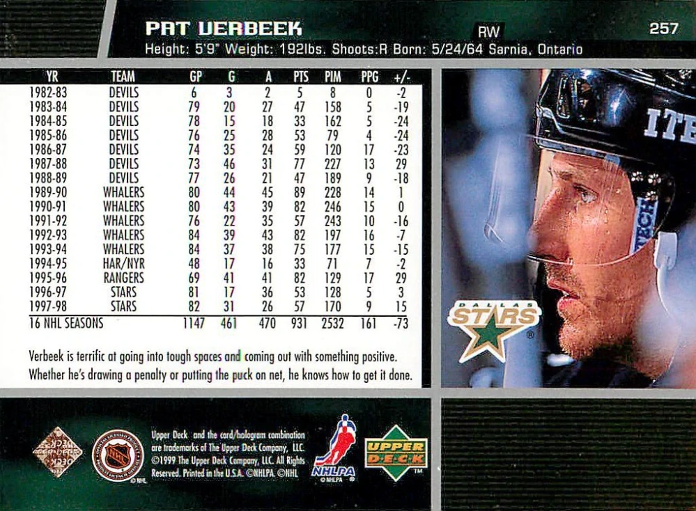 1998-99 UD series 2 - Pat Verbeek #257