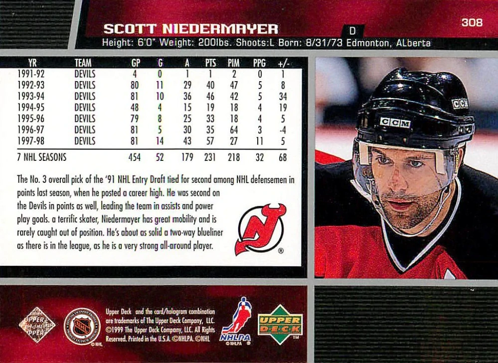 1998-99 UD series 2 - Scott Niedermayer #308