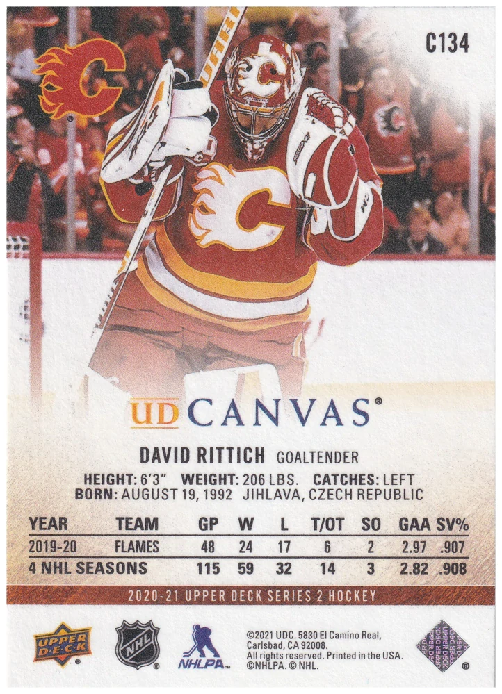 2020-21 UD Series 2 - David Rittich - Canvas #C134