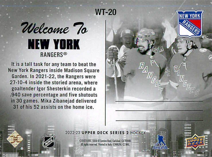 2022-23 UD Series 2 - Welcome To New York #WT-20