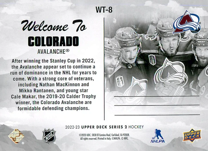 2022-23 UD Series 2 - Welcome To Colorado #WT-8
