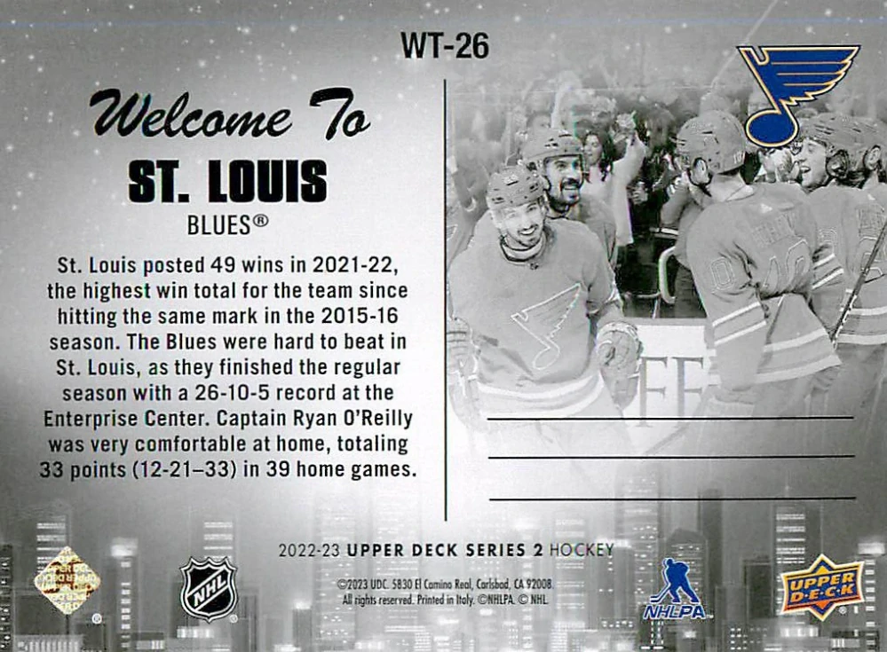 2022-23 UD Series 2 - Welcome To St.Louis #WT-26