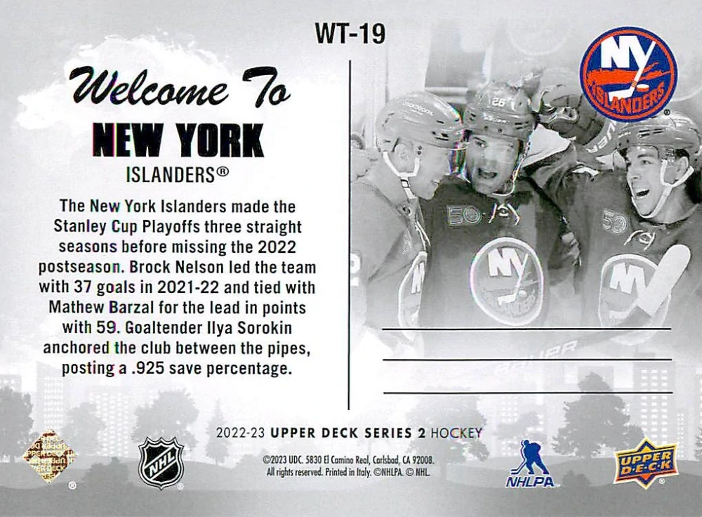 2022-23 UD Series 2 - Welcome To New York #WT-19
