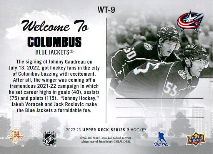 2022-23 UD Series 2 - Welcome To Columbus #WT-9
