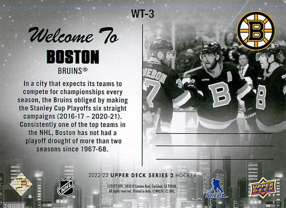 2022-23 UD Series 2 - Welcome To Boston #WT-3