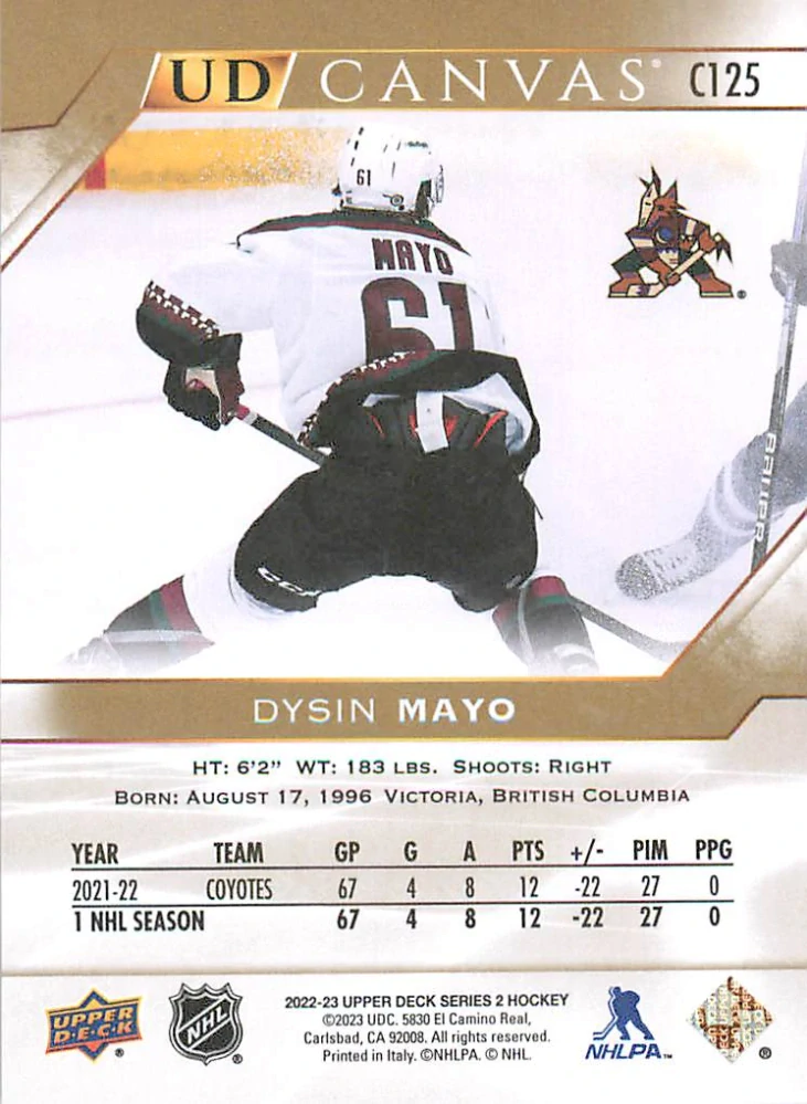 2022-23 UD Series 2 - Dysin Mayo - Canvas #C125