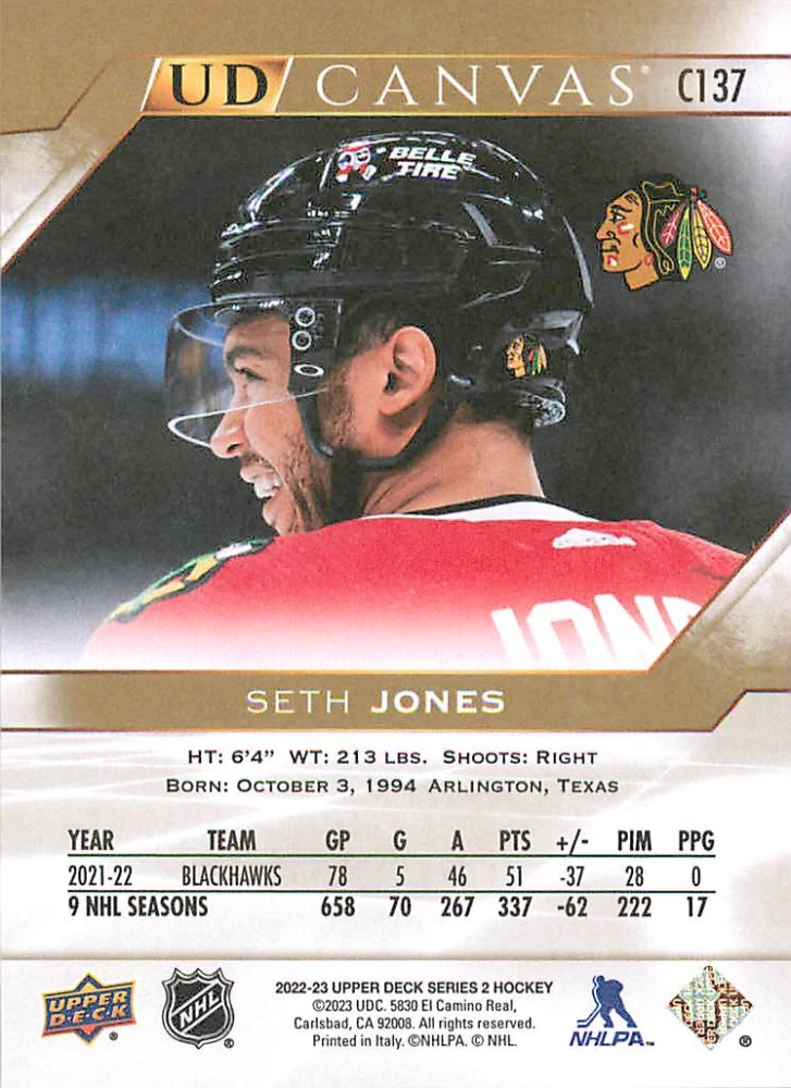 2022-23 UD Series 2 - Seth Jones - Canvas #C137