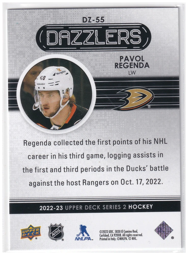 2022-23 UD Series 2 - Pavol Regenda - Dazzlers Blue
