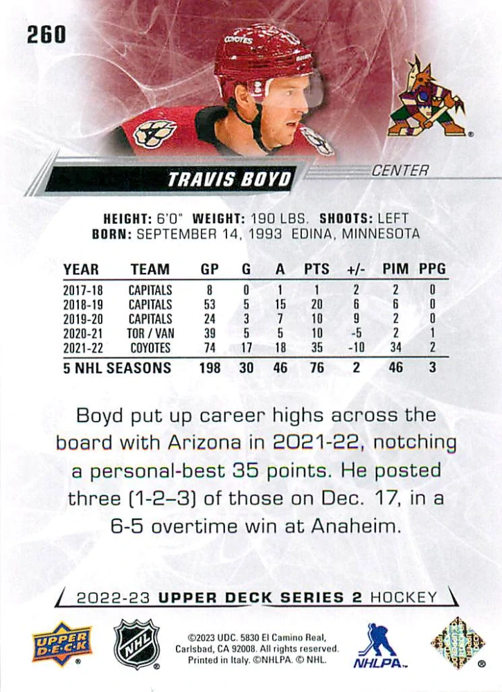 2022-23 UD Series 2 - Travis Boyd #260