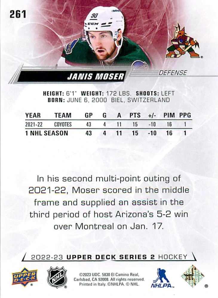 2022-23 UD Series 2 - Janis Moser #261