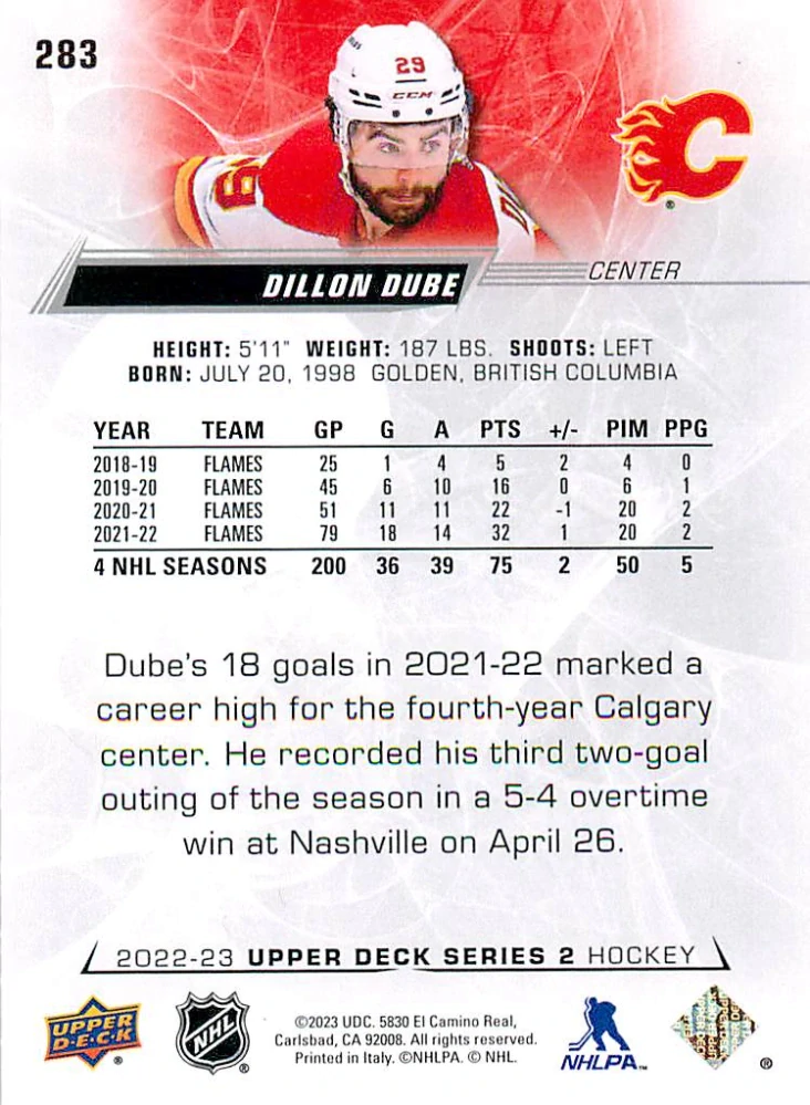 2022-23 UD Series 2 - Dillon Dube #283