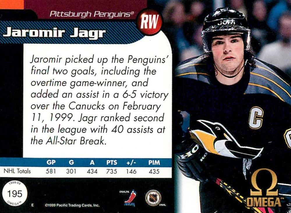 1998-99 Pacific Omega - Jaromír Jágr #195
