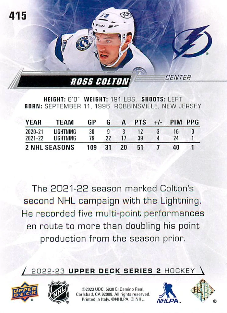 2022-23 UD Series 2 - Ross Colton #415