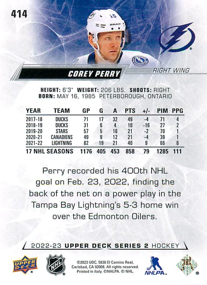 2022-23 UD Series 2 - Corey Perry #414
