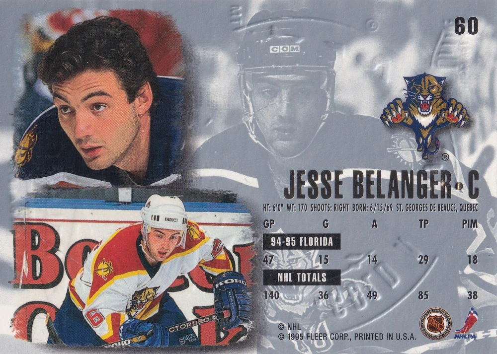 1995-96 Fleer Ultra - Jesse Belanger - Gold Medallion #60