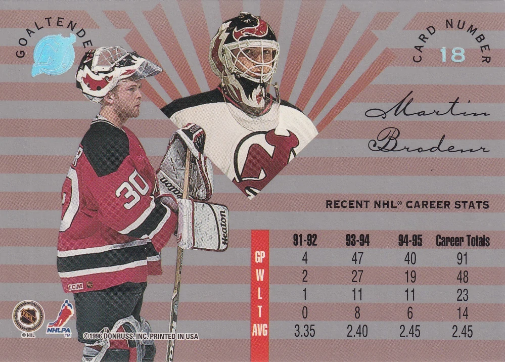 1995-96 Leaf Limited - Martin Brodeur #18