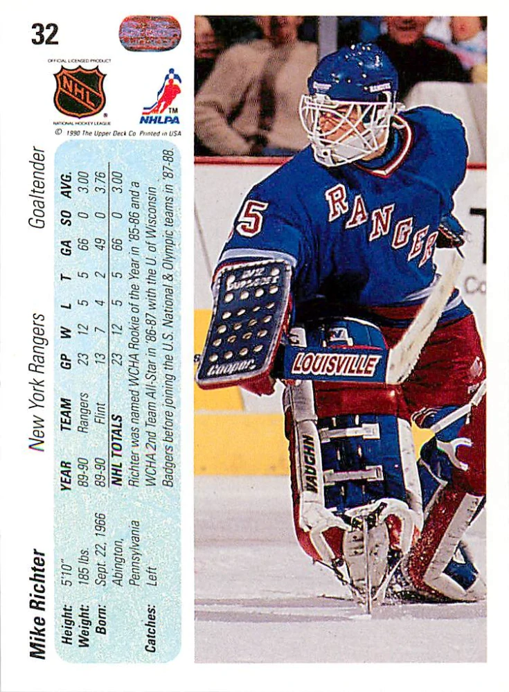 1990-91 UD Series - Mike Richter (English) #32