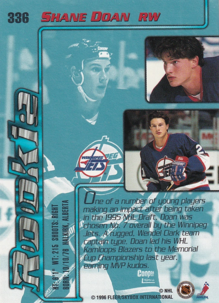 1995-96 Fleer Ultra Extra - Shane Doan - Rookie #336