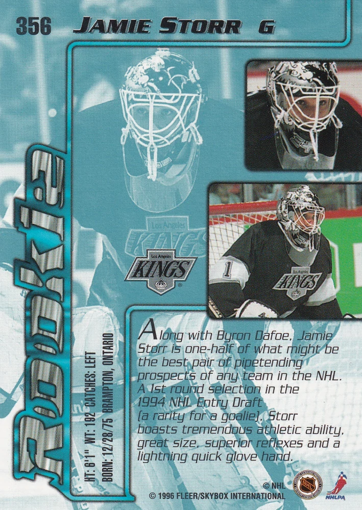 1995-96 Fleer Ultra Extra - Jamie Storr - Rookie #356