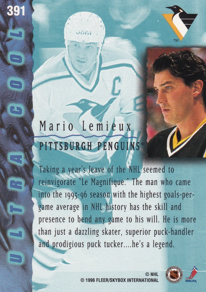 1995-96 Fleer Ultra Extra - Mario Lemieux - Ultra Cool #391