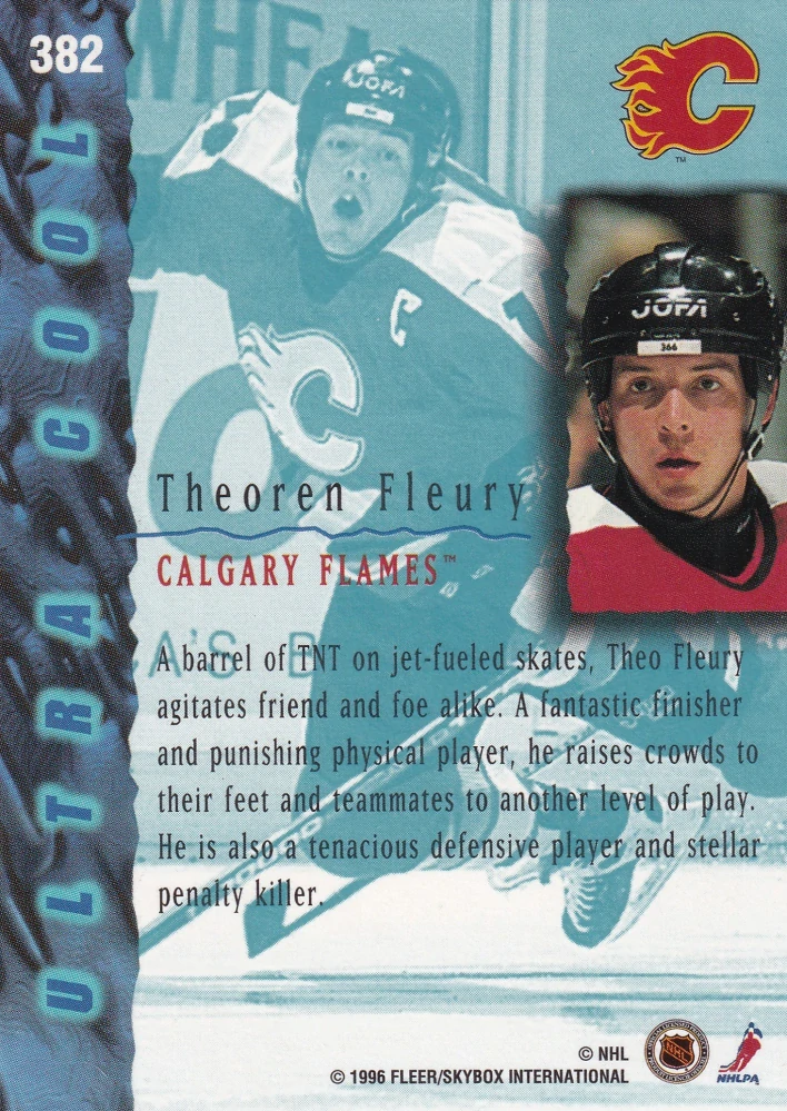 1995-96 Fleer Ultra Extra - Theoren Fleury - Ultra Cool #382