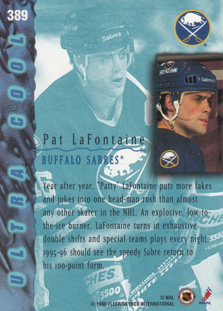 1995-96 Fleer Ultra Extra - Pat Lafontaine - Ultra Cool #389