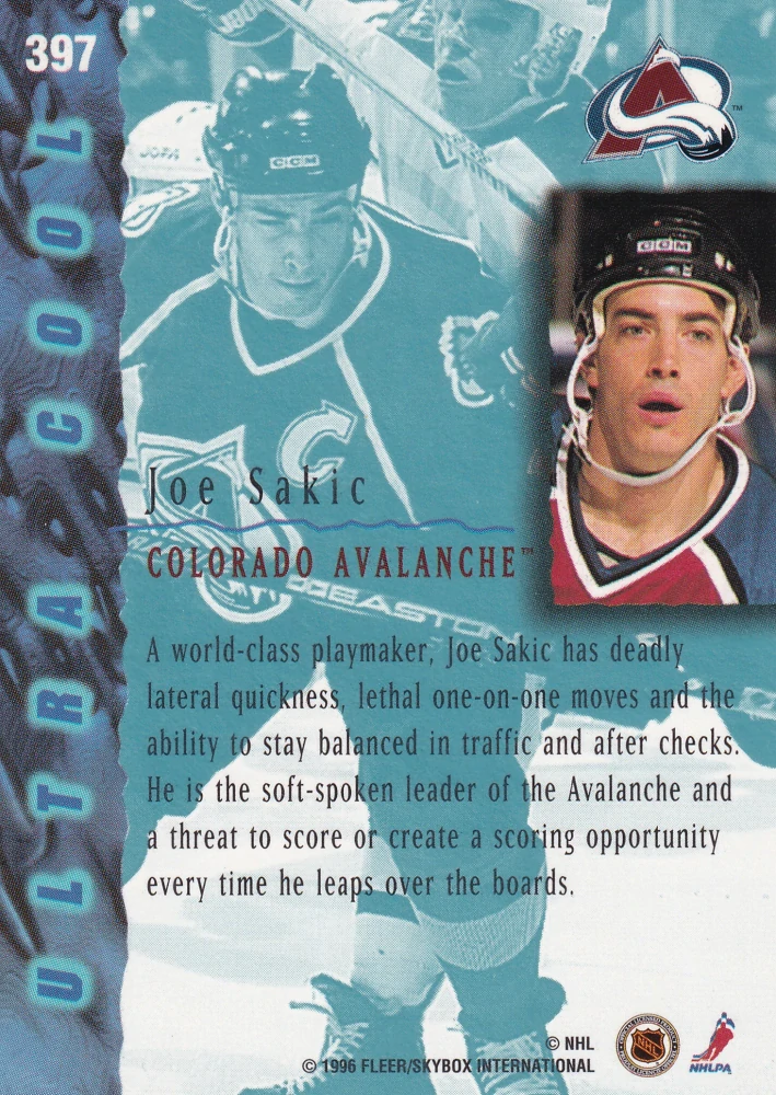 1995-96 Fleer Ultra Extra - Joe Sakic - Ultra Cool #397
