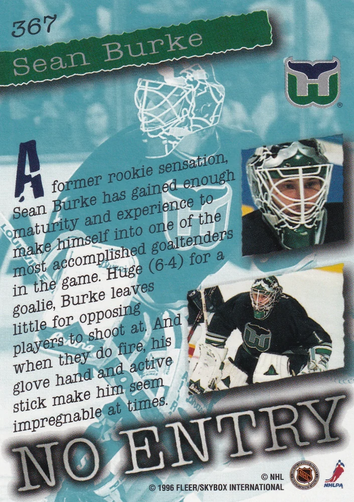 1995-96 Fleer Ultra Extra - Sean Burke - No Entry #367