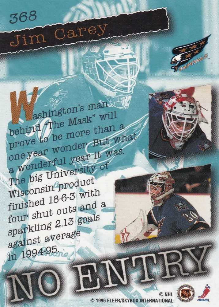 1995-96 Fleer Ultra Extra - Jim Carey - No Entry #368