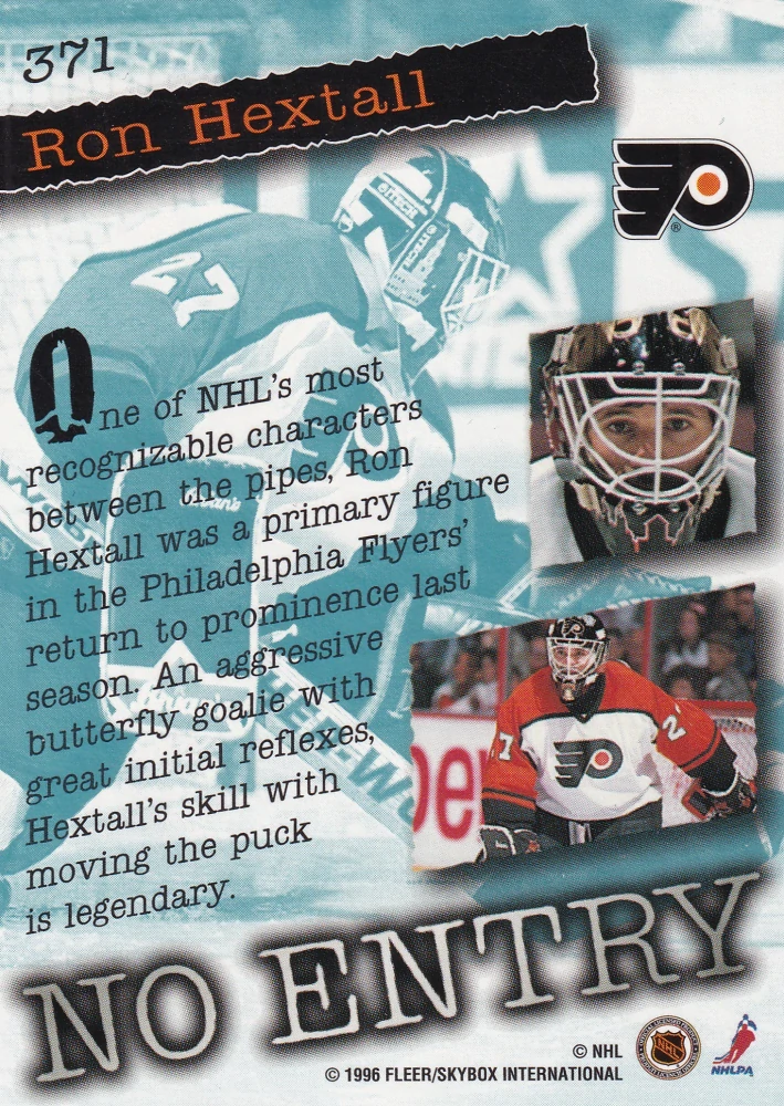 1995-96 Fleer Ultra Extra - Ron Hextall - No Entry #371