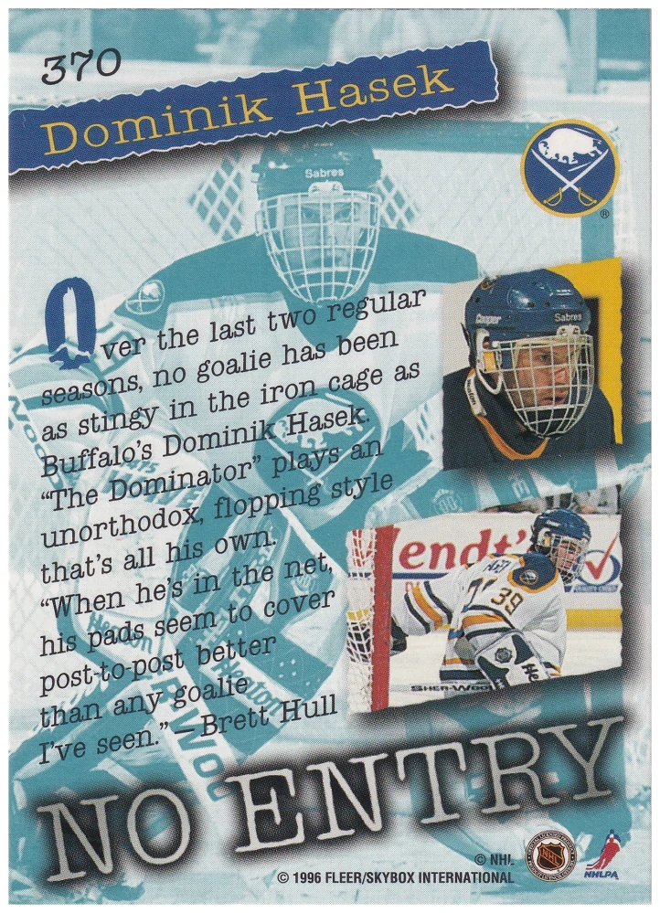 1995-96 Fleer Ultra Extra - Dominik Hašek - No Entry #370