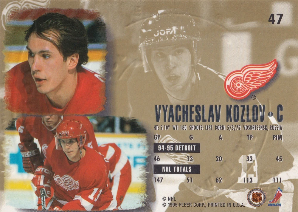 1995-96 Fleer Ultra - Vyacheslav Kozlov - Gold Medallion #47