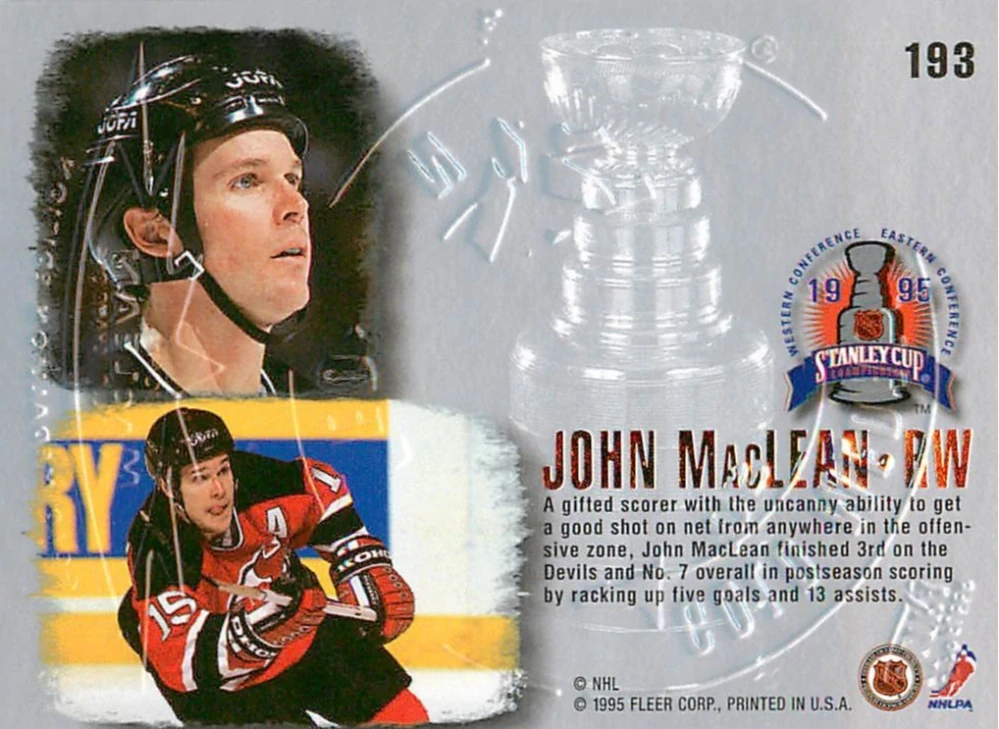 1995-96 Fleer Ultra - John MacLean - Gold Medallion #193