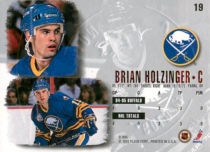 1995-96 Fleer Ultra - Brian Holzinger - Gold Medallion #19
