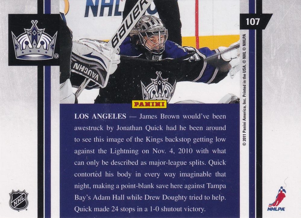 2010-11 Panini Pinnacle - Jonathan Quick