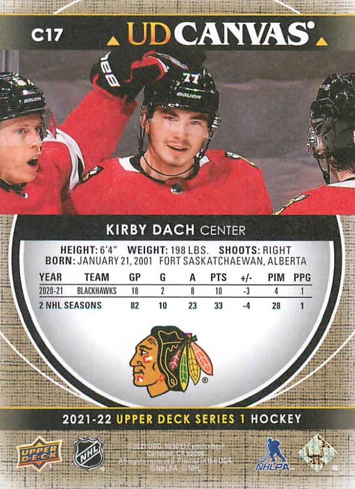 2021-22 UD Series 1 - Kirby Dach - Canvas #C17