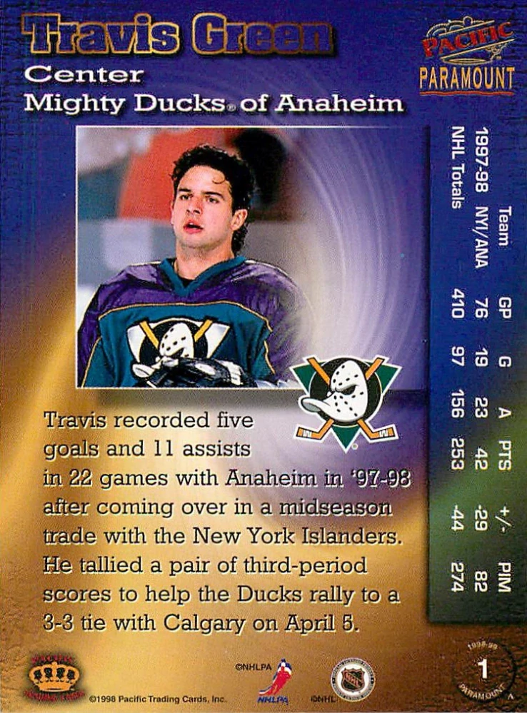 1998-99 Pacific Paramount - Travis Green #1