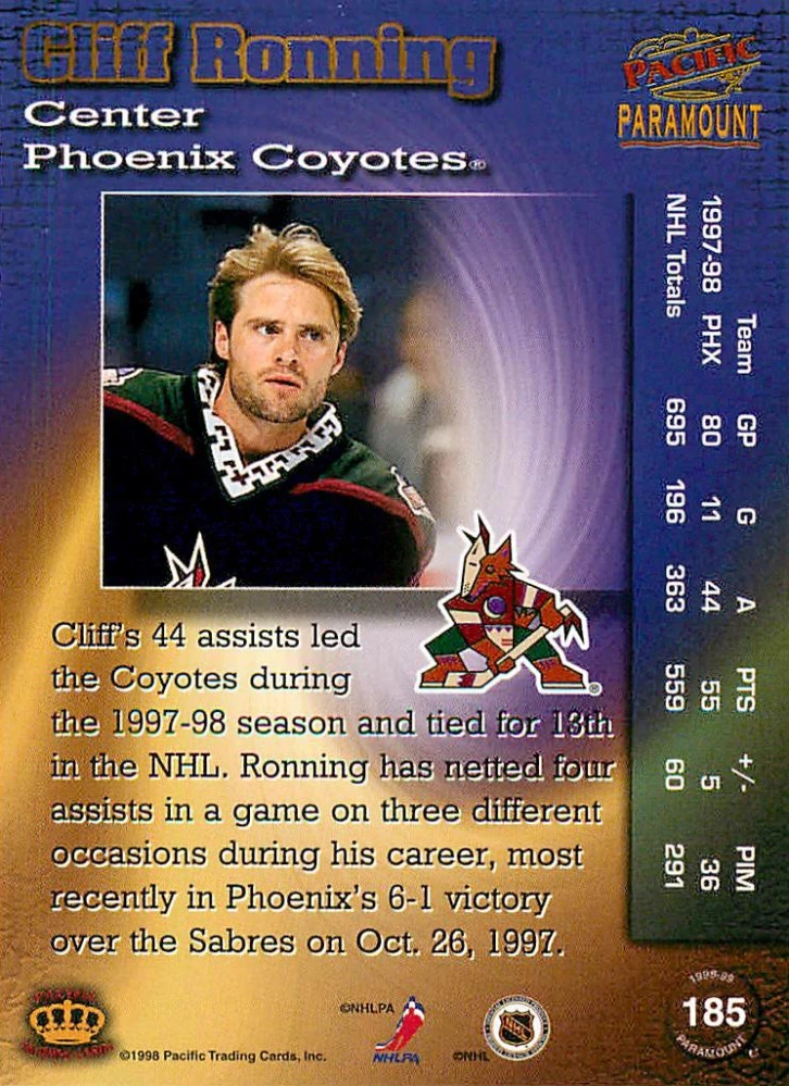 1998-99 Pacific Paramount - Cliff Ronning #185