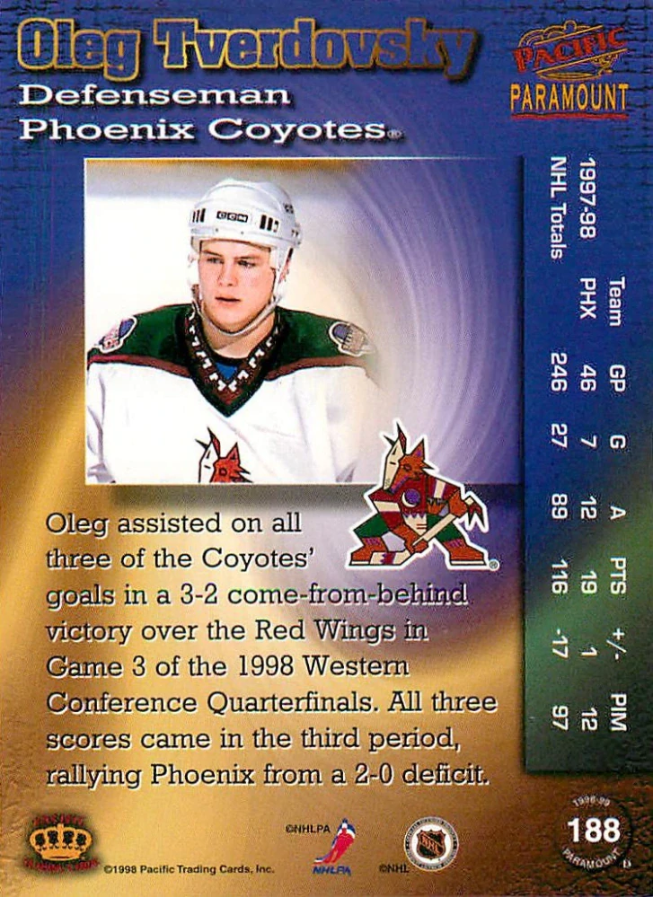 1998-99 Pacific Paramount - Oleg Tverdovsky #188